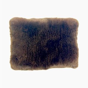 100% Real Rabbit Fur Knitted Cowl/Scarf - Dark Brown